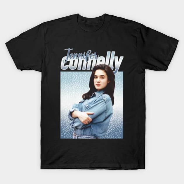 Jennifer Connelly // 80s Blue Vintage Aesthetic Style // T-Shirt T-Shirt by Almer